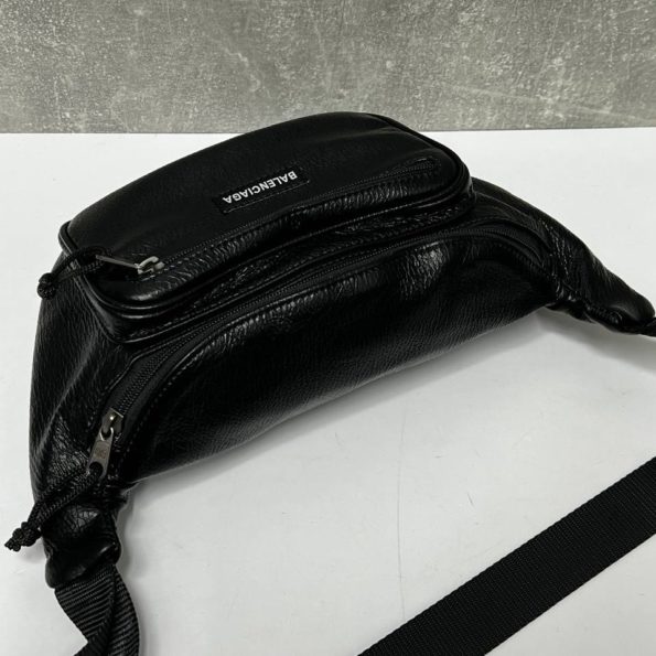 Поясная сумка Balenciaga черная (кожа)