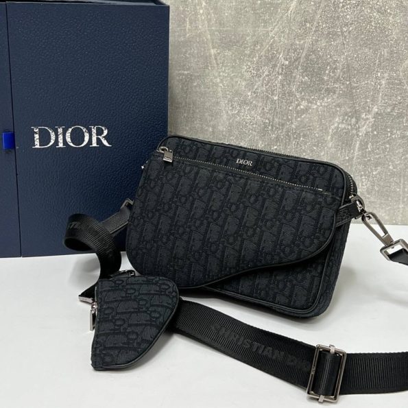 Сумка Седло Dior темно серая