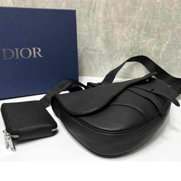 Сумка Седло кожа Dior черная