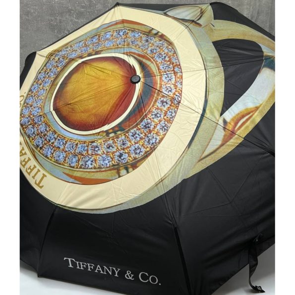 Зонт Tiffany&Co черный с рисунком.